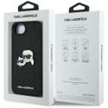 Karl Lagerfeld HC Fixed Glitter K&C Heads Logo Metal Pin puzdro pre iPhone 16e Čierna