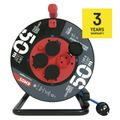Predlžovací kábel EMOS P08550W na bubne 50 m / 4 zásuvky / modrý / PVC / 230 V / 1,5 mm2