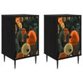 vidaXL Nočný stolík ZAANDAM 2 ks Čierny dub 36 x 33 x 61 cm