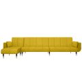 vidaXL Pohovka v tvare L žltá 275x140x70 cm zamat