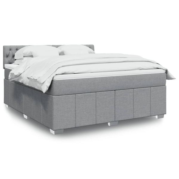 vidaXL Boxspring posteľ s matracom bledosivá 180x200 cm látka