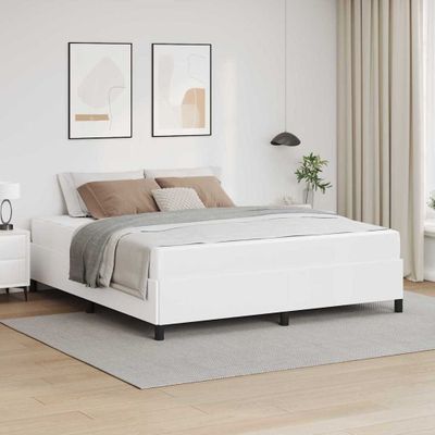 vidaXL Rám postele s matracmi Biela 180 x 200 cm látka