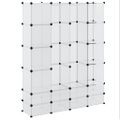 vidaXL Modulárna skrinka s 18 priečinkami, biela 37x146x180,5 cm