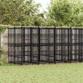 vidaXL Vonkajší koterec pre psov oceľový 12,9 m²