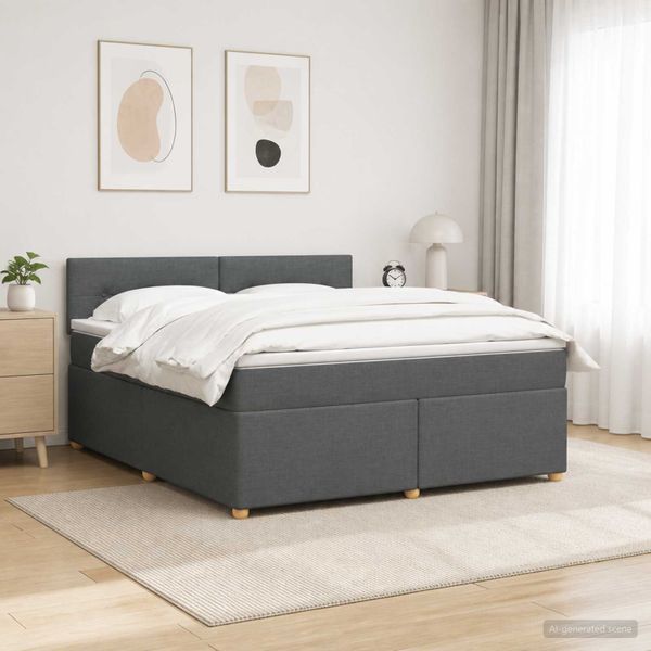 vidaXL Posteľ boxspring s matracom Tmavosivá 140 x 200 cm Látka