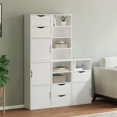 VidaXL Bočná skrinka 5 ks "ODDA" biela 40x24x79 cm borovicový masív
