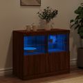 vidaXL Komoda s LED svetlami hnedý dub 81x37x67 cm