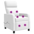 vidaXL Masážne relaxačné kreslo Biela Umelá koža