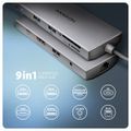 AXAGON HMC-8HLSA, USB 5Gbps hub, 3x USB-A, HDMI 4k/60Hz, RJ-45 GLAN, SD/microSD, audio, PD 100W Dokovacia stanica, USB-C, kompatibilný s Thunderbolt 4, 1× HDMI, 2× USB 3.0, 1× USB 2.0, 1× USB-C, PD 100W, 3,5mm jack, RJ-45, čítačka