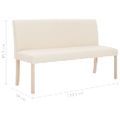 vidaXL Lavica 139,5 cm krémová polyester