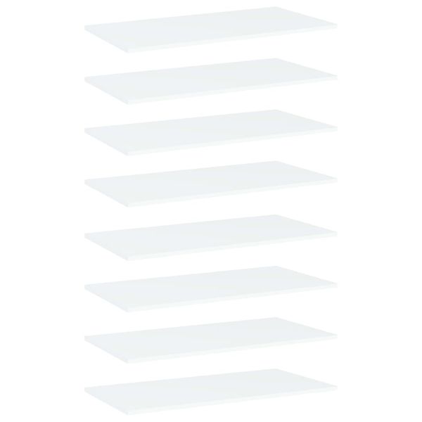vidaXL Prídavné police 8 ks, biele 80x40x1,5 cm, drevotrieska