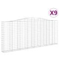 vidaXL Oblúkové gabiónové koše 9ks 400x30x160/180cm pozinkované železo