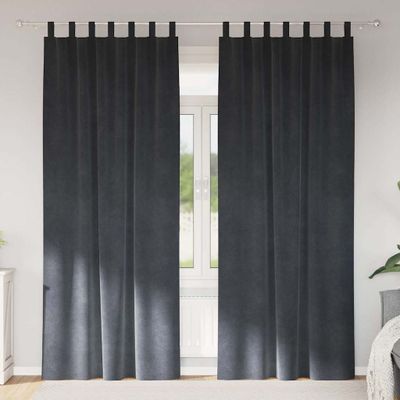 vidaXL Zatemňovacie závesy 2 pcs Svetlosivá 140 x 225 cm Zamat