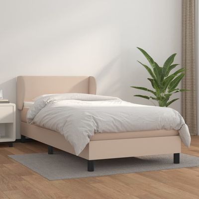 vidaXL Boxspring posteľ s matracom kapučínová 90x200 cm umelá koža
