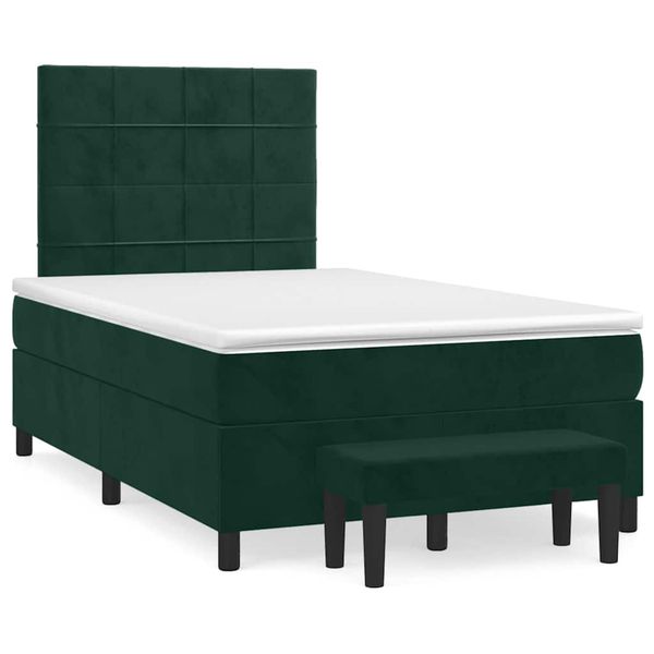 vidaXL Boxspring posteľ s matracom, tmavozelená 120x190cm, zamat