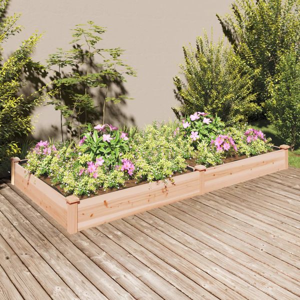 vidaXL Vyvýšený záhon s vložkou 240x120x25 cm, jedľový masív