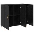 vidaXL Servírovacia skriňa Čierny dub 90 x 34 x 80 cm Kompozitné drevo