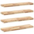 vidaXL Plávajúce police 4 ks 100x20x4 cm neošetrené masívne drevo akácia