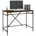 vidaXL Stôl dymový dub 100x50x75 cm spracované drevo a železo