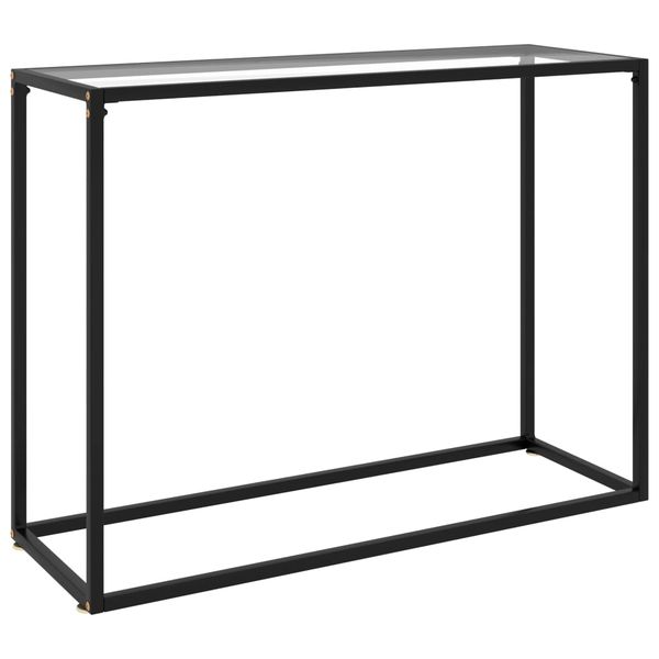 vidaXL Konzolový stolík priehľadný 100x35x75 cm tvrdené sklo