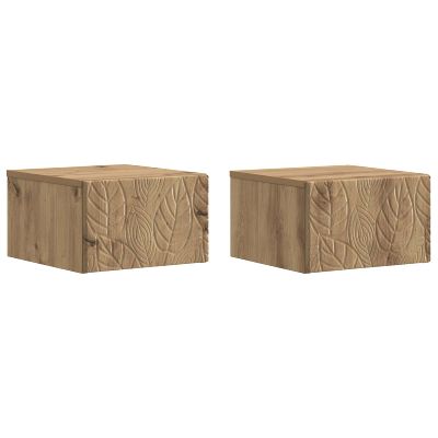 vidaXL Nástenná nočná skrinka 2 pcs Dub artisan 49 x 34,5 x 20 cm
