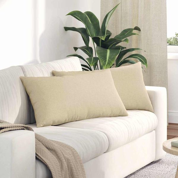 vidaXL Vankúše na pohovku 2 pcs Krémová 80 x 40 cm látka