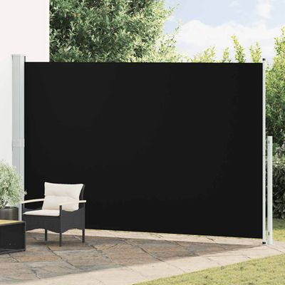 vidaXL Zaťahovacia bočná markíza na terasu 220x514 cm čierna