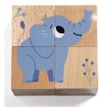 Drevené puzzle kocky Kamaráti z divočiny