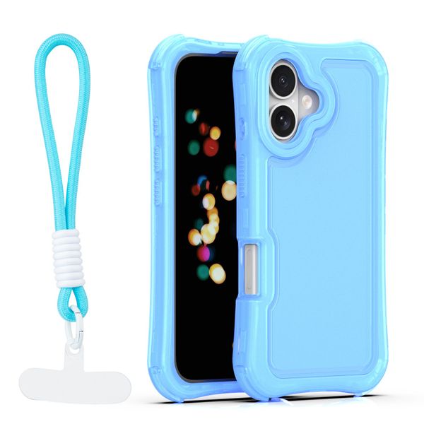 Puzdro Safepop s popruhom pre iPhone 16 6,1" modrá