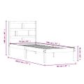 vidaXL Posteľný rám čierny 75x190 cm malé jednolôžko masívne drevo
