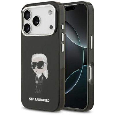 Puzdro Karl Lagerfeld pre iPhone 17 Pro 6,3" IML Aquarelle Karl & Logo MagSafe čierna