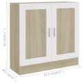 vidaXL Knižnica, biela a dub sonoma 82,5x30,5x80 cm, kompozitné drevo