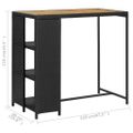 vidaXL Barový stolík s úložným regálom čierny 120x60x110 cm polyratan