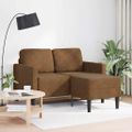 vidaXL 2-miestna pohovka s ležadlom v tvare L, hnedá 125 cm, umelá koža