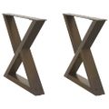 vidaXL Nohy konferenčného stolíka 2 ks, prírodná oceľ, 60 x (42-43,3) cm, oceľ