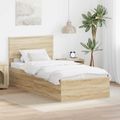vidaXL Rám postele Sonoma dub 75 x 190 cm Kompozitné drevo