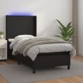 vidaXL Boxspring posteľ s matracom a LED čierna 80x200 cm umelá koža