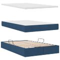 vidaXL Postel s úložným prostorem a matrací Modrá 120 x 190 cm Zamat