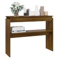 vidaXL Konzolový stolík hnedý dub 102x30x80 cm spracované drevo