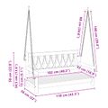 vidaXL Hojdačka do záhrady 2 -Seater 110 x 56 x 58 cm Prírodná