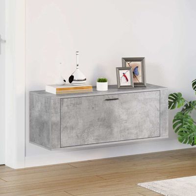 vidaXL Botník betónovo sivý 100x35x38 cm spracované drevo