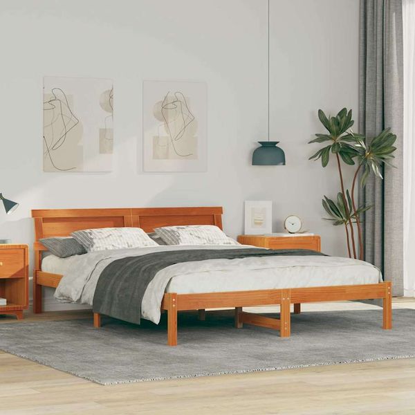 vidaXL Rám postele Včelí hnedý 160 x 200 cm Masívne borovicové drevo