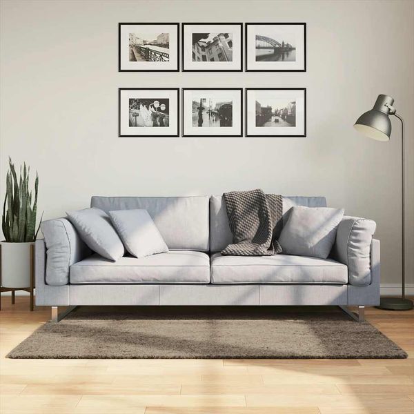 vidaXL Koberec ISTAN vysoký vlas lesklý vzhľad sivý 80x150 cm