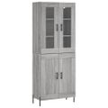 vidaXL Vysoká skrinka sivý dub sonoma 69,5x34x180 cm spracované drevo