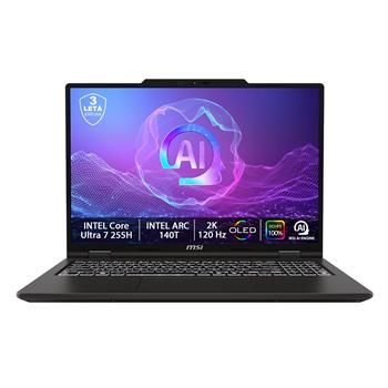 MSI Venture 16 AI A2HMG-036CZ/Core Ultra 7 255H/32GB/1 TB SSD/16" 2K (2048 x 1280),OLED 120Hz/ Win 11 Home/černá Notebook, Intel Core Ultra 7 255H, 32GB DDR5-5600, 1TB NVMe PCIe Gen4, 16" OLED 2K 120Hz, Intel Arc, Wi-Fi 6E, W11H, šedý