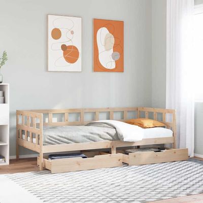 vidaXL Denná posteľ so zásuvkami 90x190 cm masívna borovica