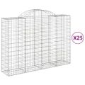 vidaXL Oblúkové gabionové koše 25 ks 200x50x140/160 cm pozink. železo