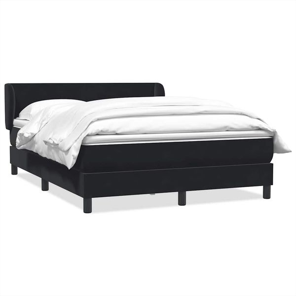 vidaXL Posteľný rám boxspring s matracom čierny 140x210 cm zamat