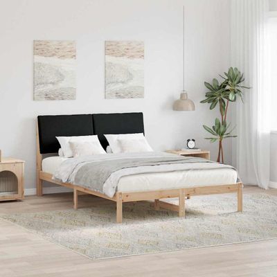 vidaXL Rám postele Hnedá a čierna 160 x 200 cm Borovicový masív