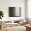 vidaXL Nástenný TV kabinet Nástenná montáž Biela 180 x 28 x 21 cm